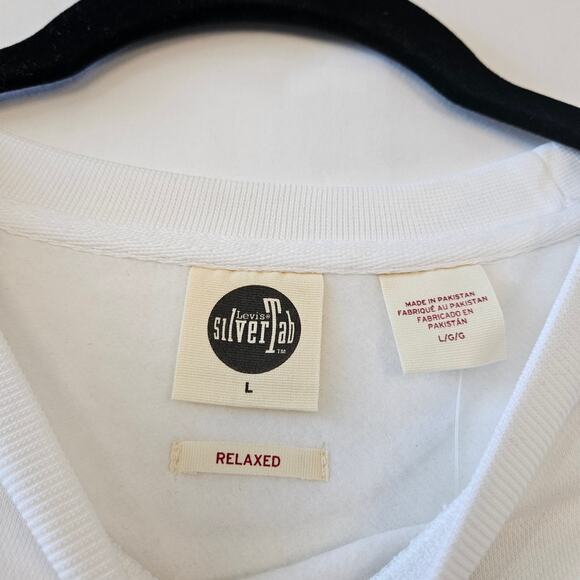 Levi's Silver Tab White Sweatshirt Relaxed Large - Picture 3 of 9